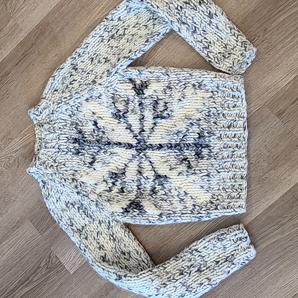 Express Snowflake Pattern Cowl Neck Sweater - image 1